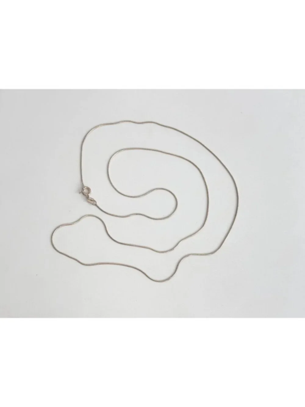 Snake Chain Sterling Silver 925 Minimalist Classic Vintage Necklace - 23